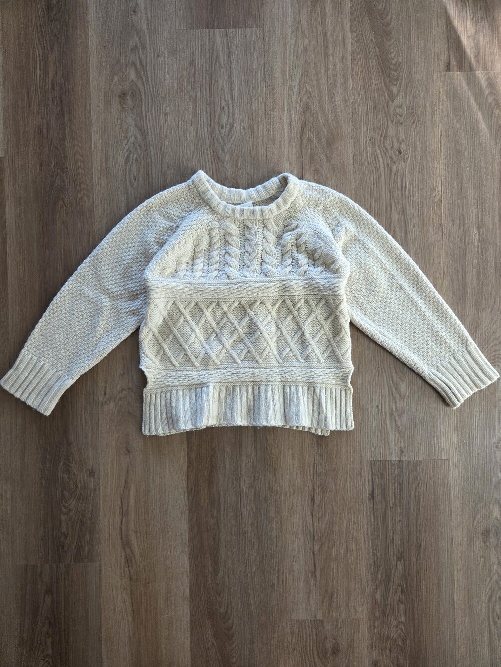 Kastane Wmns Nordic Fisherman Cream Cable Knit Sweater OS Japanese Cozy Cottage